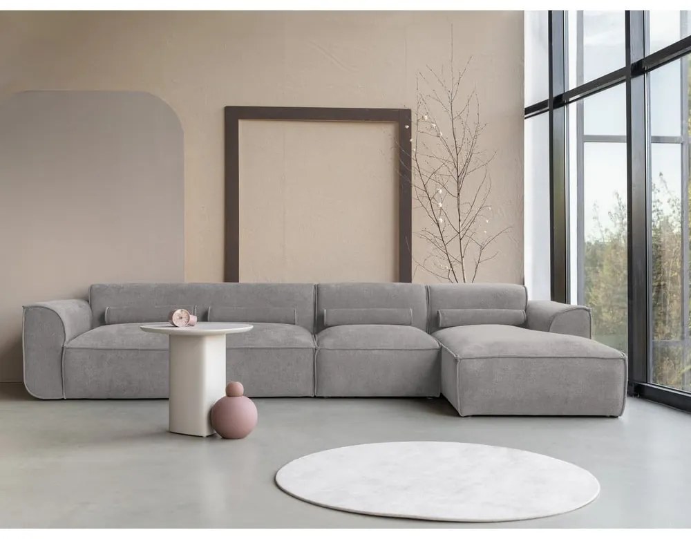 Светлосив ъглов диван (десен ъгъл) Flex Felix – Miuform