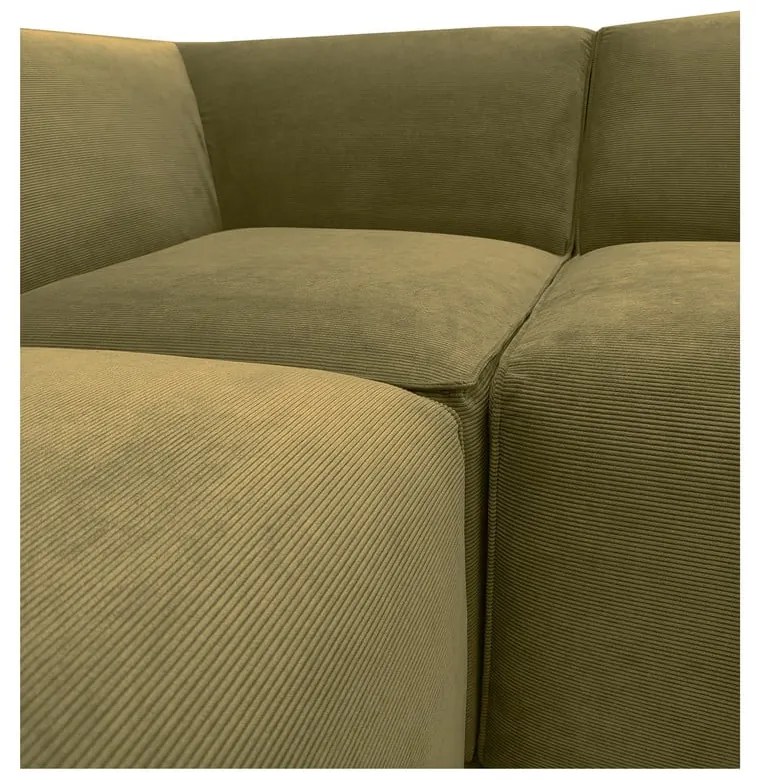 Ъглов диван от зелен велур (десен ъгъл) Sting - Scandic