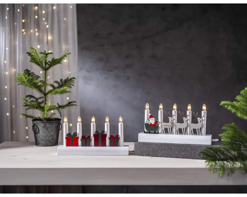 Червено-бяла коледна светлинна украса за контакт Julia – Star Trading