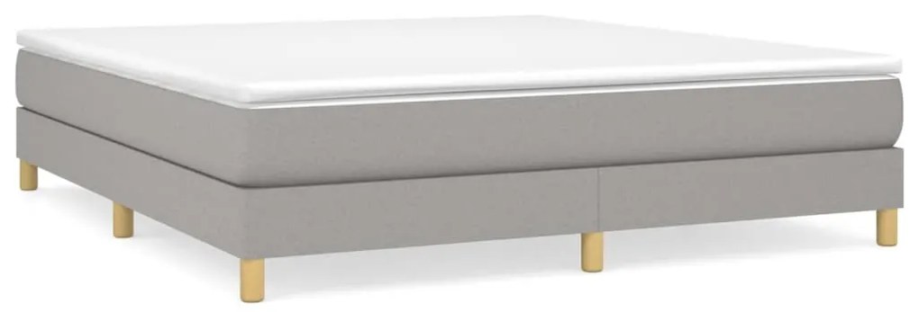 3120630 vidaXL Рамка за легло с пружини, светлосива, 180x200 см, плат