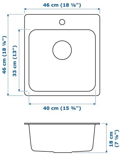 LÅNGUDDEN мивка за вграждане, 1 корито 303.151.74