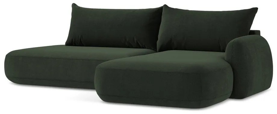 Тъмнозелен сгъваем ъглов диван (десен ъгъл) Hale – Makamii