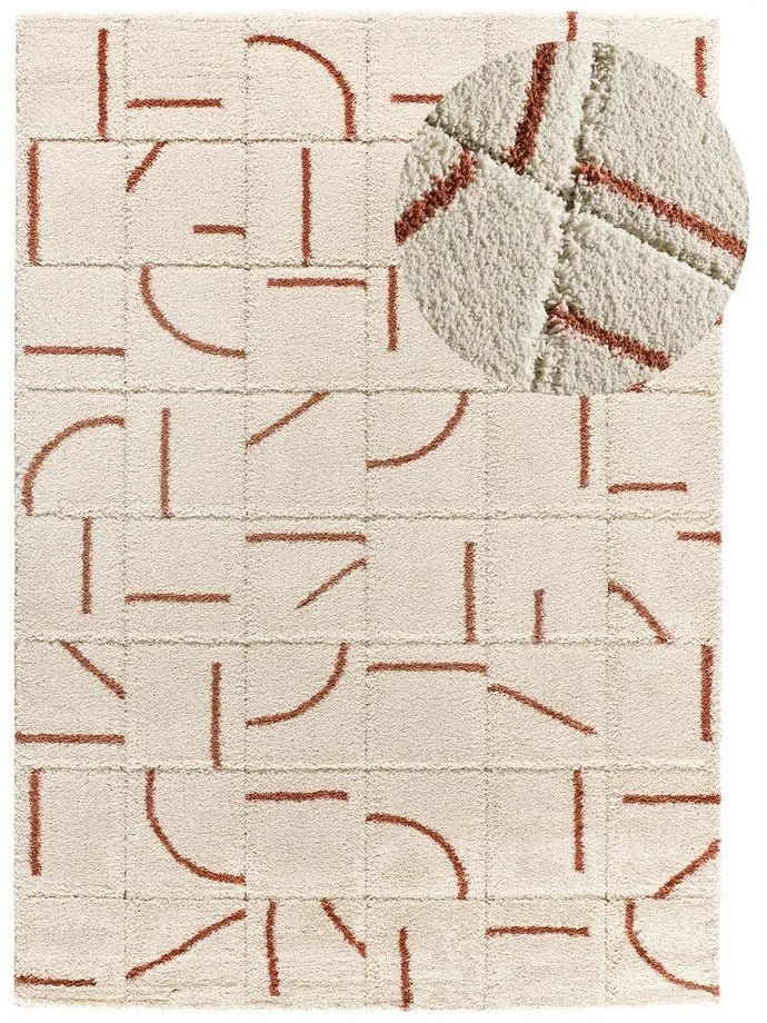 Килим в тухлен и кремав цвят 133x190 cm Brenda – Universal