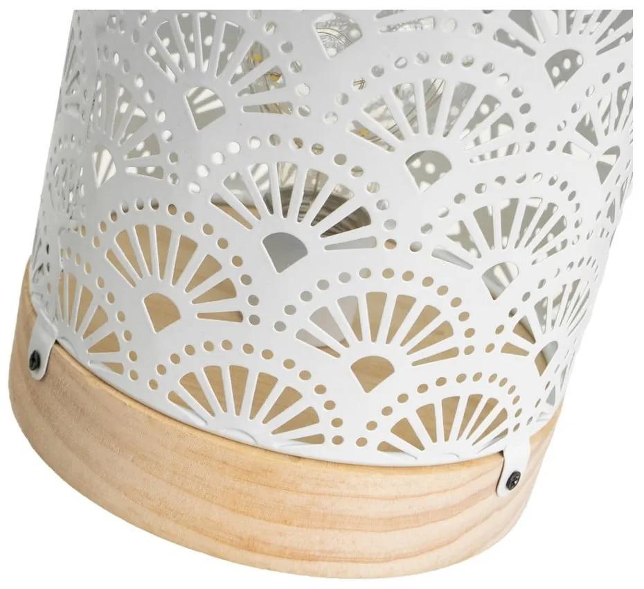 Бяла настолна лампа с метален абажур (височина 20 cm) - Casa Selección