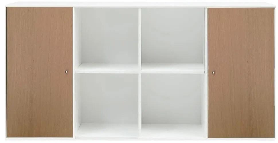Бял стенен скрин от дъб Hammel , 136 x 69 cm Mistral Kubus - Hammel Furniture