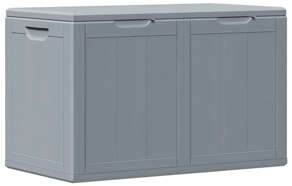 151234 vidaXL Градинска кутия за съхранение, 180 л, сива, PP Дървен вид