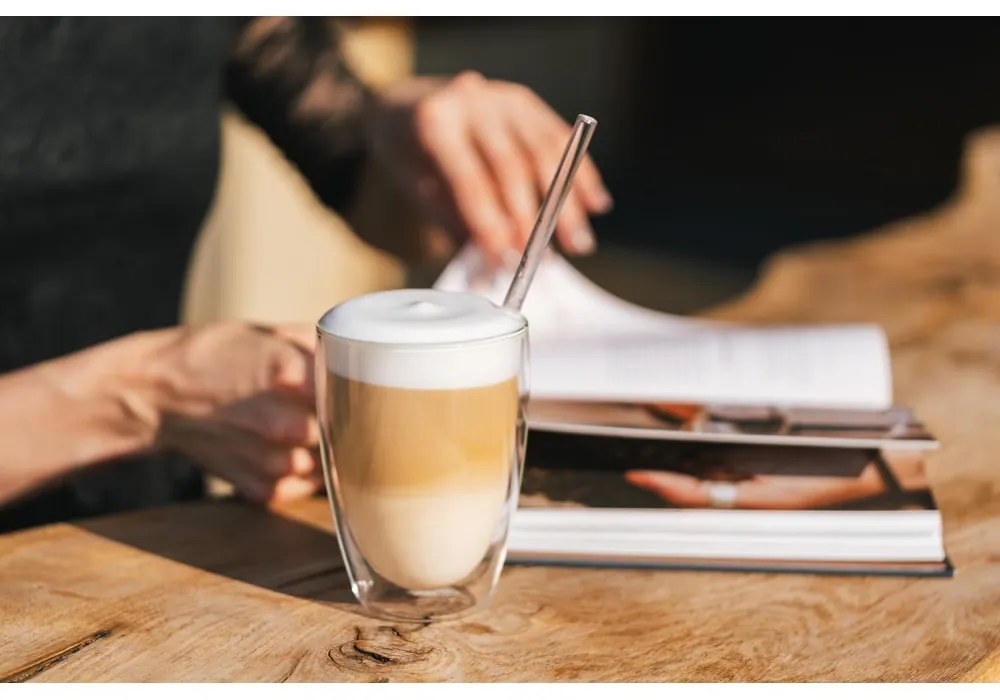 Стъклени чаши в комплект 6 бр. с двойни дъна/за лате 350 ml – Vialli Design