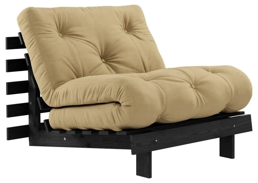 Кресло в цвят горчица Roots Black Night – Karup Design