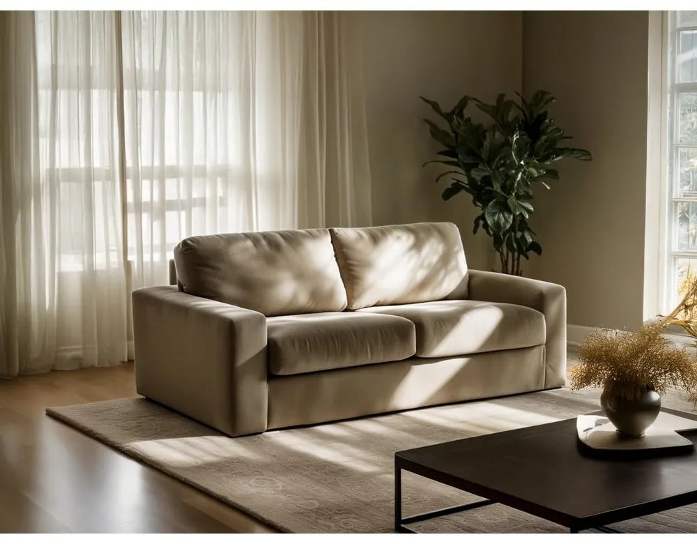 Тъмносив разтегателен диван от рипсено кадифе 195 cm Nona – Makamii