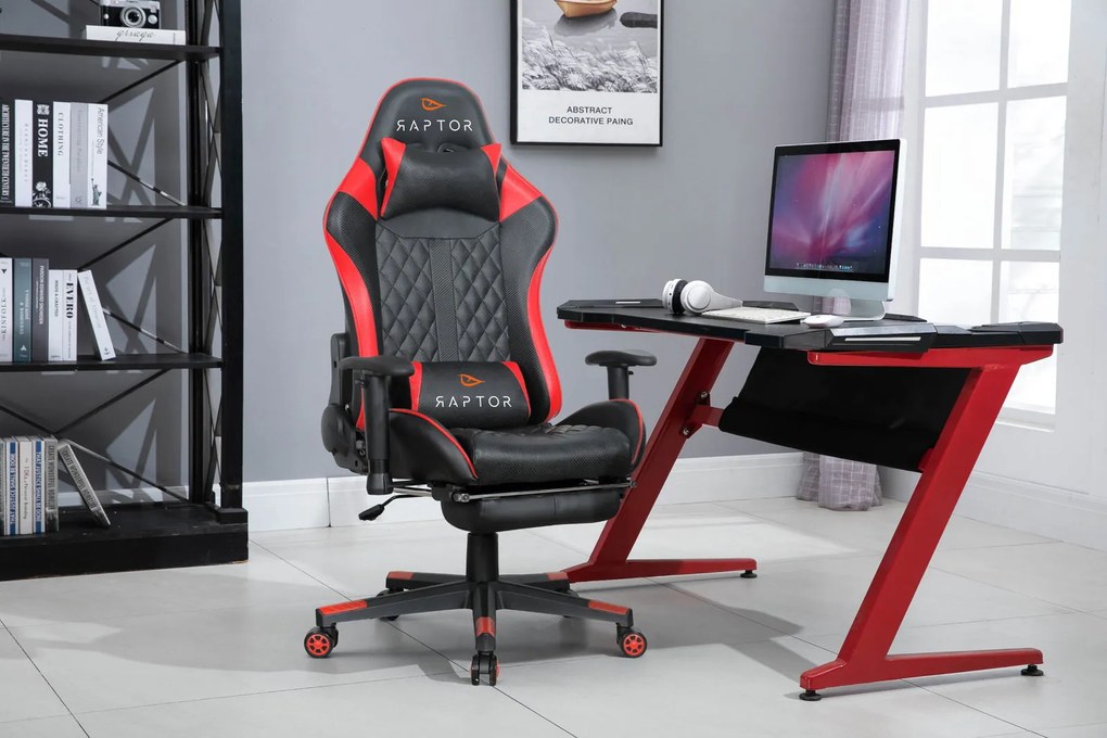 Геймърски стол Raptor Spectre-червен