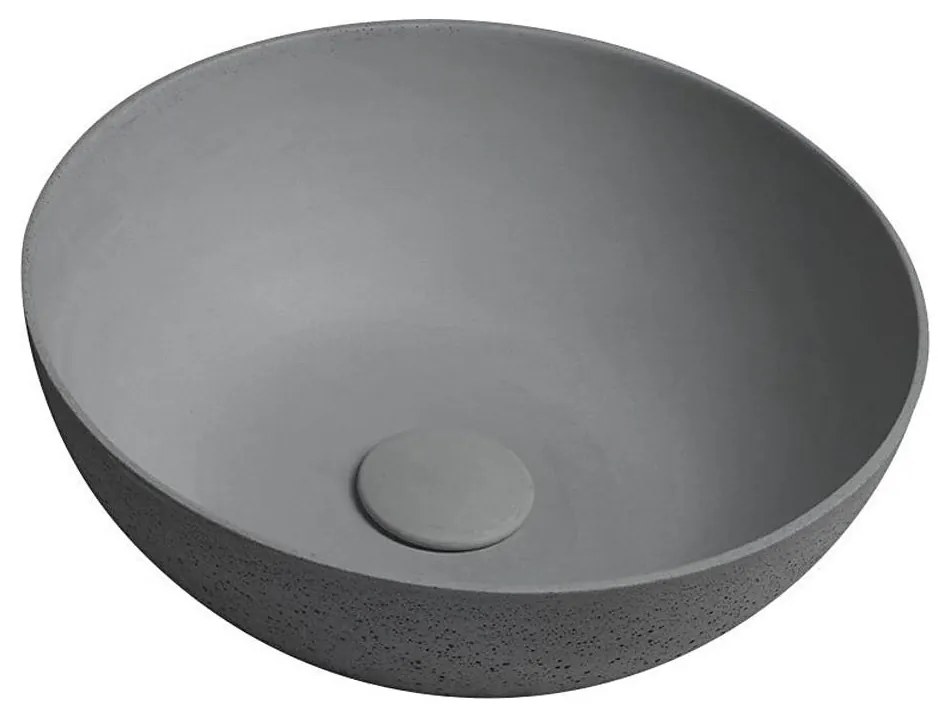 Sapho - Мивка за плот FORMIGO Ø 39 см, бетон/матово сиво