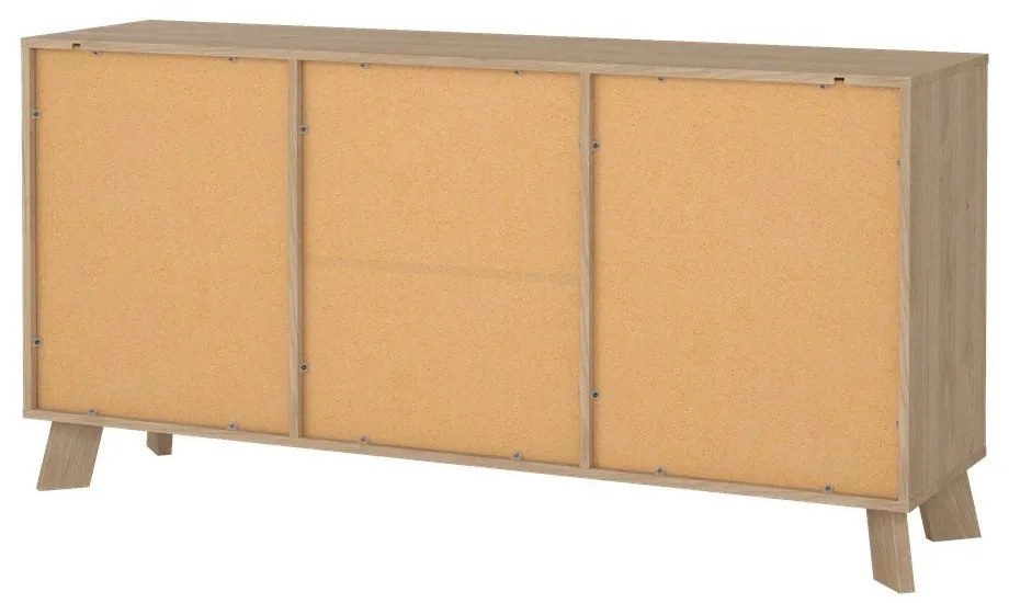 Скрин от дъбов декор в бял и естествен цвят 147x73x39 cm Ikast – Tvilum