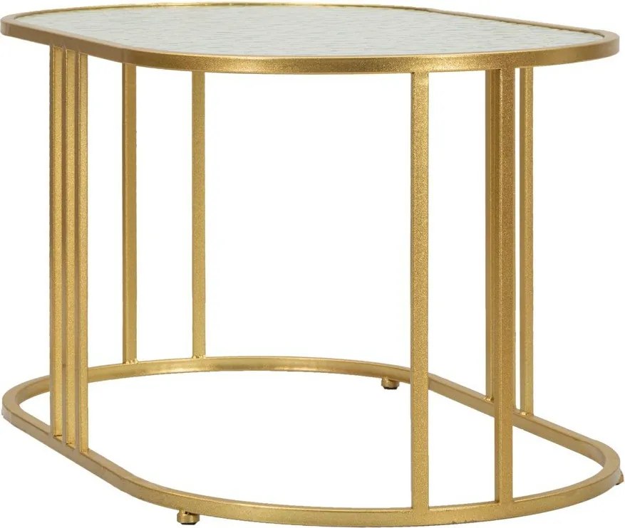 Бяла/златистa масичка за кафе със стъклен плот 50x90 cm Antalia – Mauro Ferretti