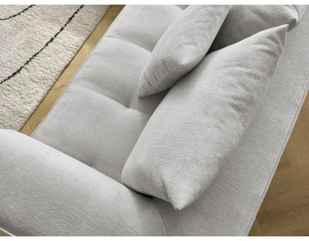 Светлосив шенилов ъглов диван (ляв ъгъл/L форма) Whesley – Bobochic Paris