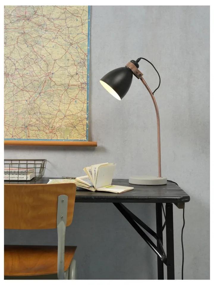 Черна настолна лампа с бетонна основа Denver - it's about RoMi