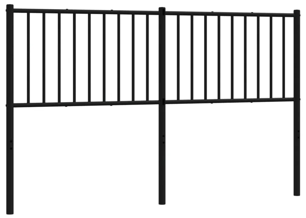 350899 vidaXL Метална резервна табла за легло, черна, 160 см