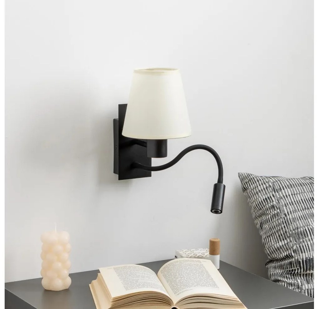 Brilagi - LED Аплик NUBILA 1xE27/25W/230V + LED/3W черен/кремав