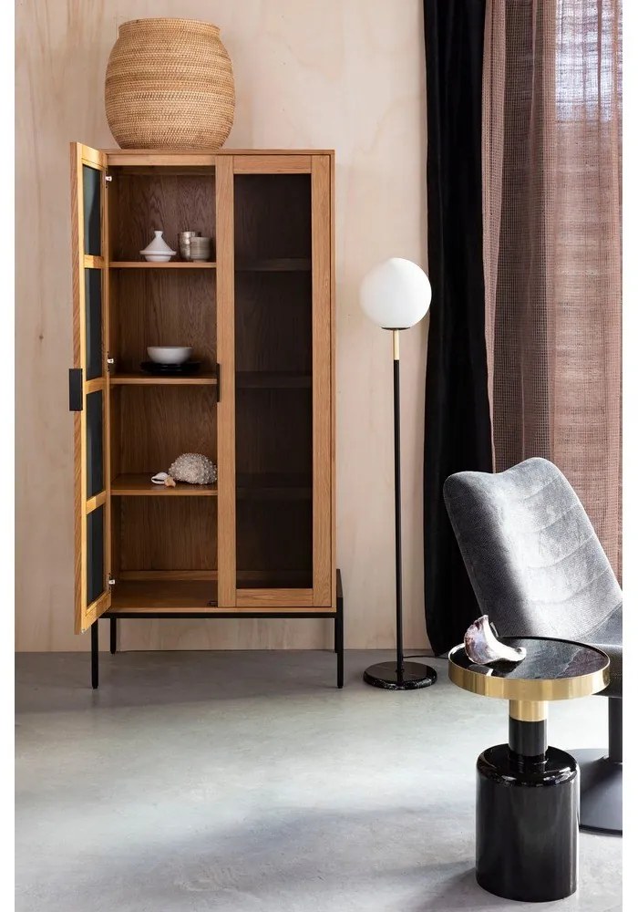 Черно-бялa подова лампа със стъклен абажур (височина 145 cm) Orion – Zuiver