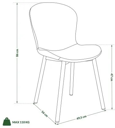ФИОРА Теракота (тъкан Апиа 272) / черни крака – МОДЕРЕН ТАПИЦИРАН С ЧЕНИЛ СТОЛ ЗА ДНЕВНА/ТРАПЕЗАРИЯ