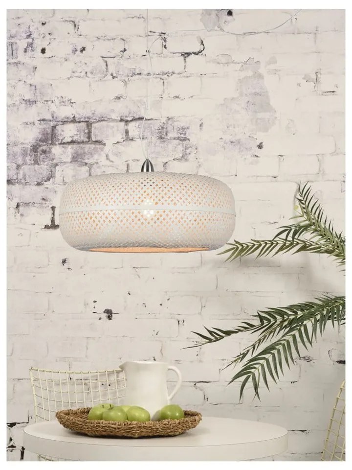 Бяла бамбукова висяща лампа , ⌀ 60 cm Palawan - Good&amp;Mojo