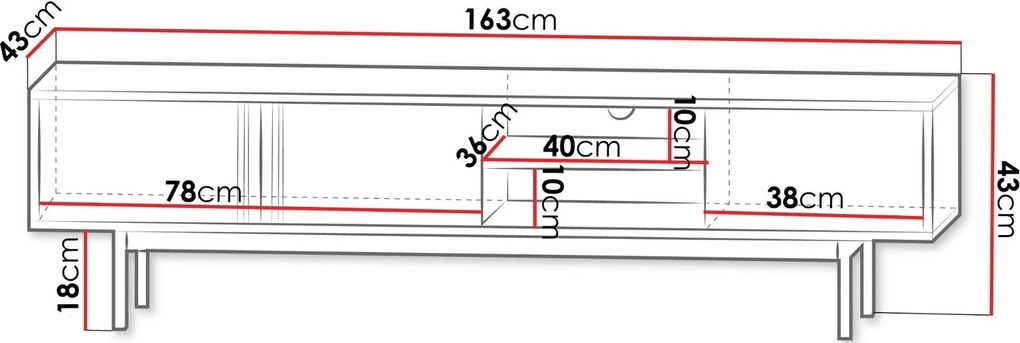 ТВ шкаф Alsy Reg I-Тъмносив