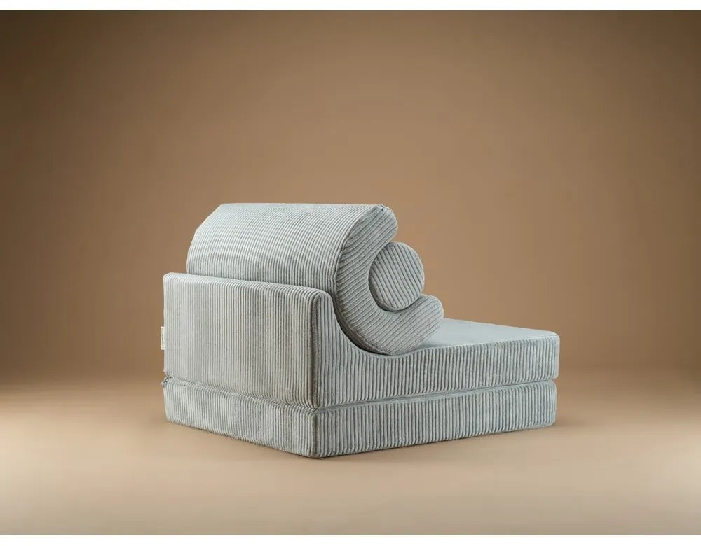 Детски стол от рипсено кадифе в цвят мента Flipster – Wigiwama