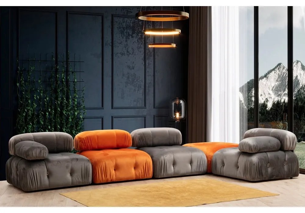 Табуретка от оранжево кадифе Bubble – Artie