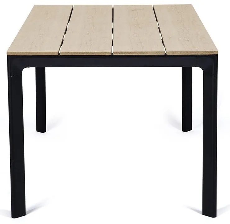 Комплект от 4 черни стола за хранене Kai и маса от естествен цвят Thor - Bonami Essentials