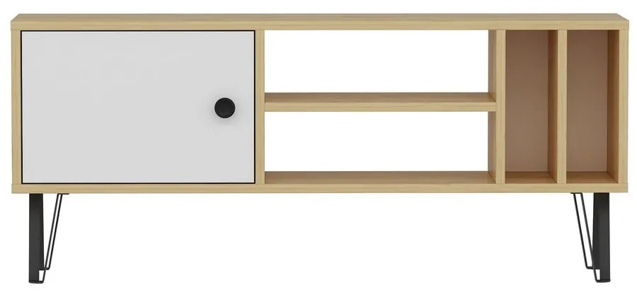 Масичка за телевизор от бял/естествен дъб 120x52 cm Arven - Kalune Design