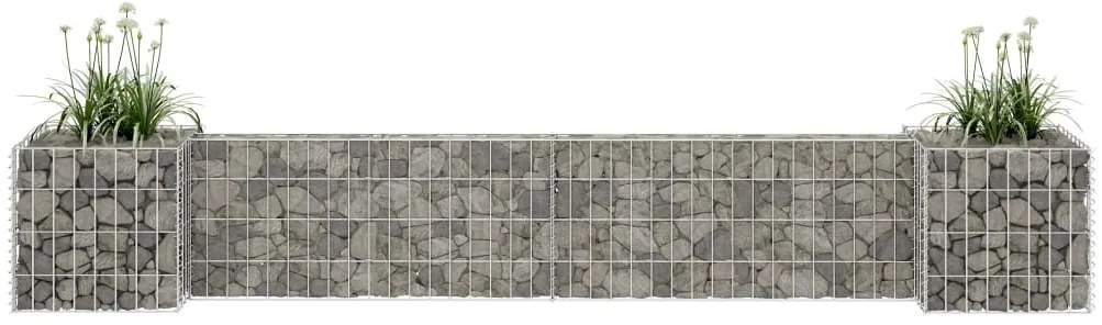 145658 vidaXL Габион плантер Н-образен, стоманена тел, 260x40x40 cм