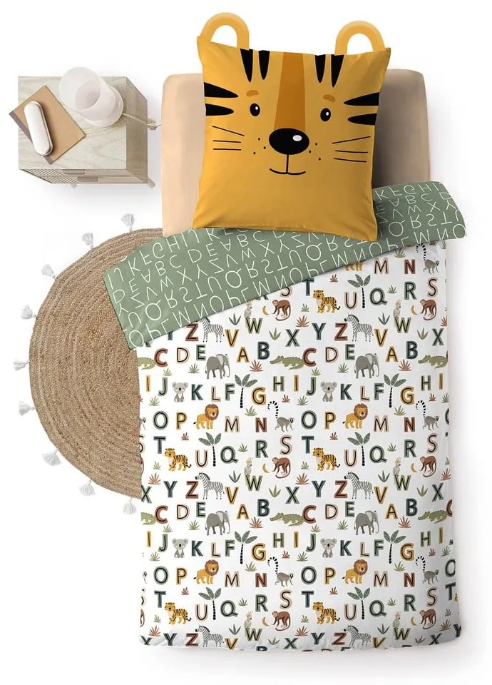 Единично памучно детско спално бельо 140x200 cm Tigry – douceur d'intérieur