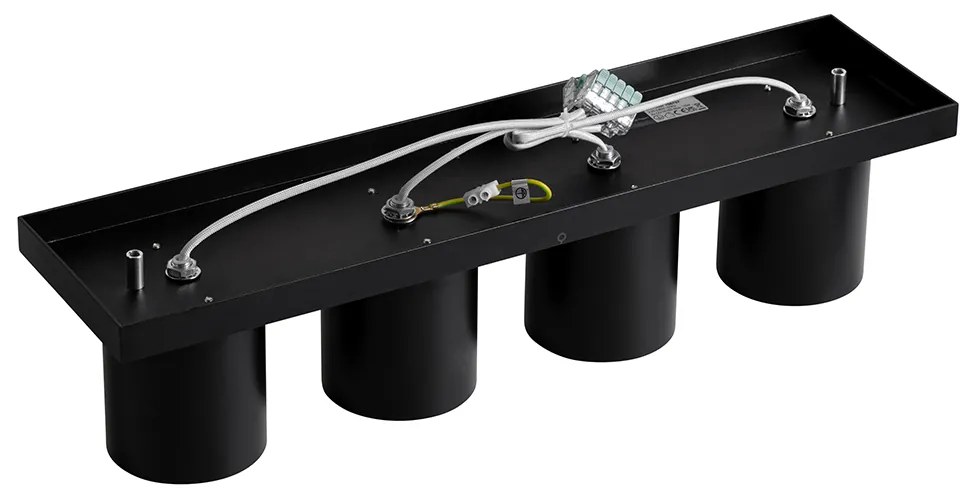 Модерен таванен прожектор черен 4-светлина - Tubo