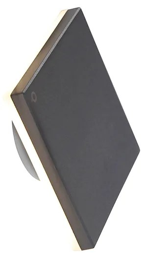 Дизайнерски стенен аплик сив алуминий 15 см с LED 9W - Skyf