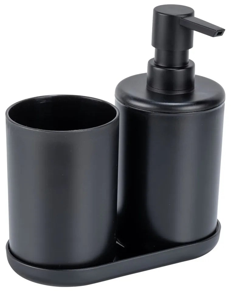 Черен пластмасов комплект аксесоари за баня Fano – Allstar