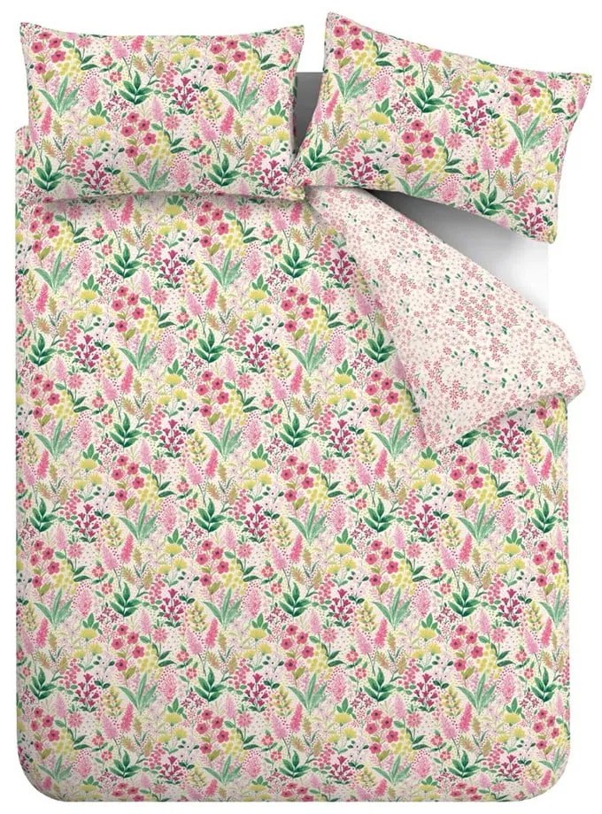 Розово двойно удължено спално бельо 230x220 cm Tilly Floral – Catherine Lansfield