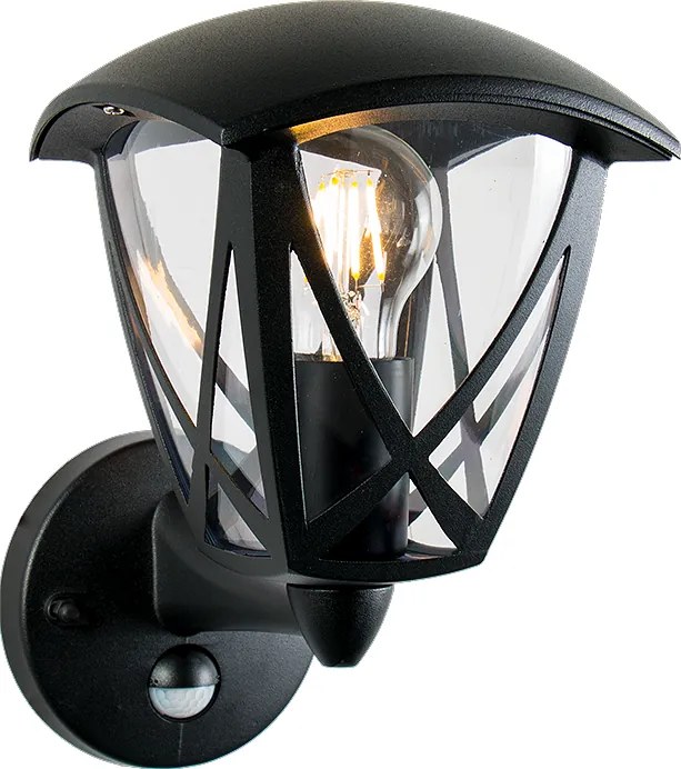 Градински аплик със сензор SPLIT, черен, 1xE27