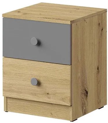 Нощно шкафче Nero 09-Natural-White-Gray