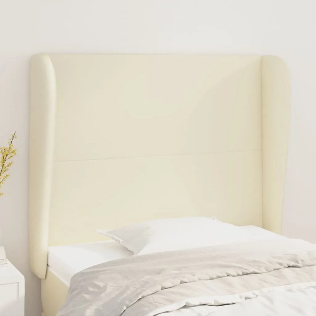 3117756 vidaXL Горна табла с уши, кремава, 93x23x118/128 см, изкуствена кожа