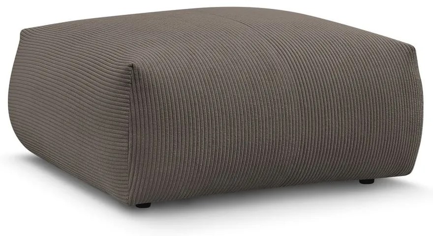 Сиво-кафява табуретка от рипсено кадифе Voltaire – Bobochic Paris