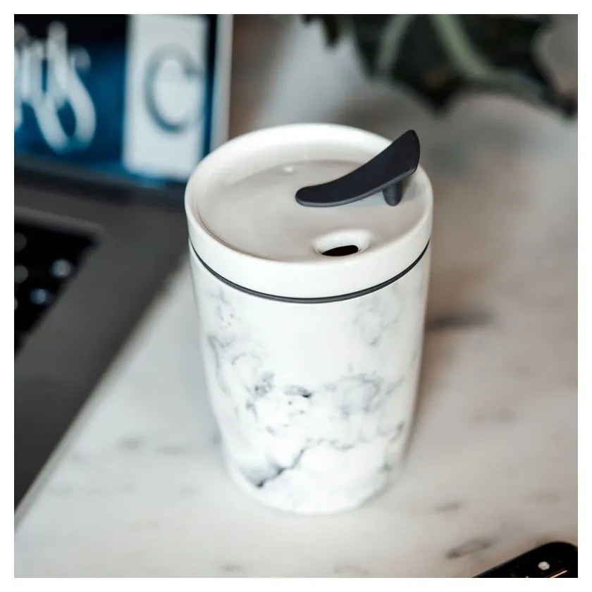 Сиво-бяла порцеланова чаша за пътуване Villeroy &amp; Boch , 290 ml Like To Go - like | Villeroy &amp; Boch