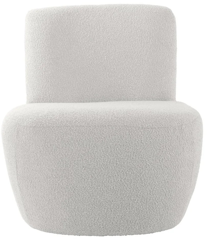 Бяло кресло от плат букле Ada – Leitmotiv