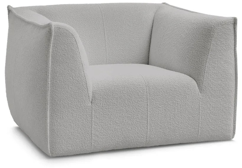 Светлосиво кресло от прежда с примки от букле Giorgia – Bobochic Paris