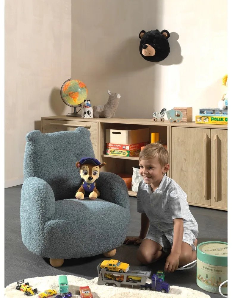 Син детски стол от букле Rocky – Vipack