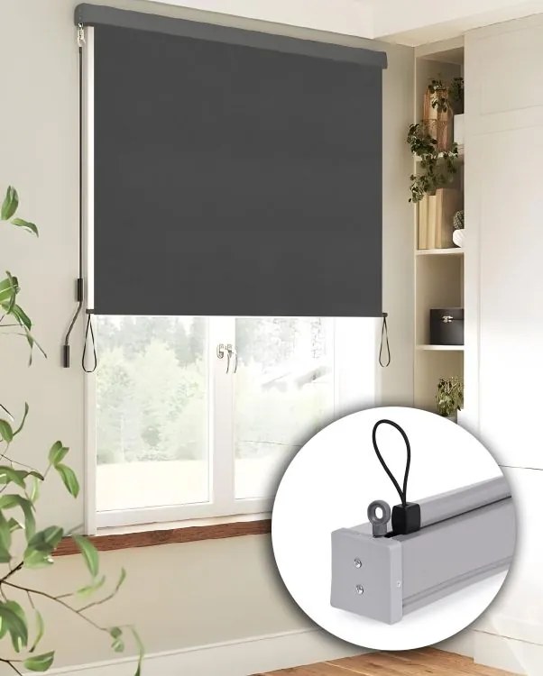 Вертикална тента за балкон 171 x 240 cm - засенчваща ролетна щора за балкон и тераса, сива