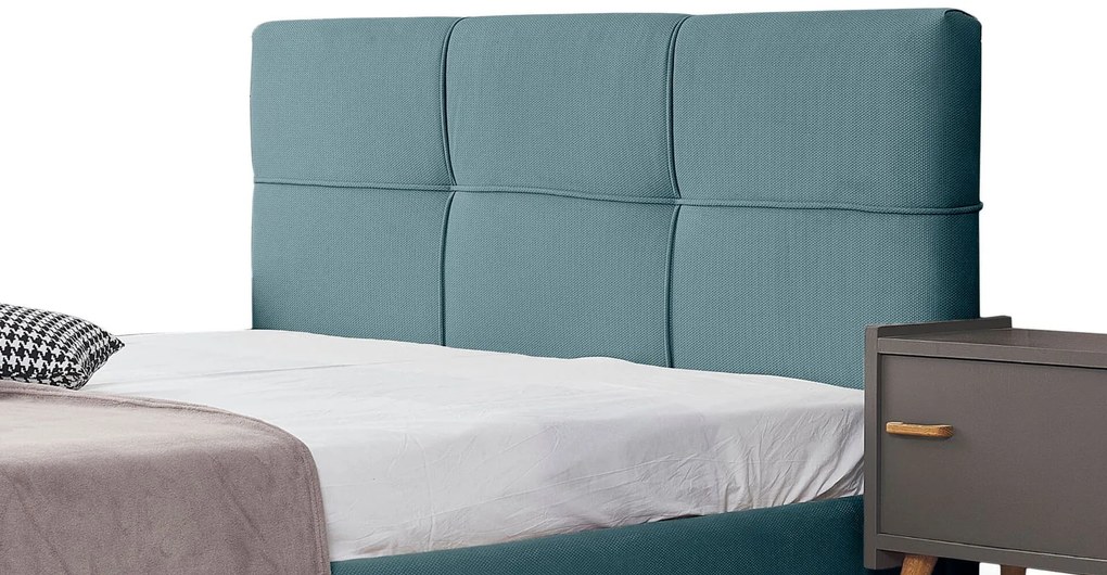 Тапицирано легло Manhattan-Petrol-90 x 200-Ξύλα Ελάτου