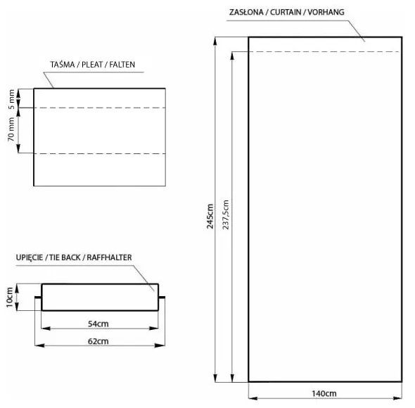 Тъмносиньо термо/dimout перде 140x270 cm Kierra – Restilo