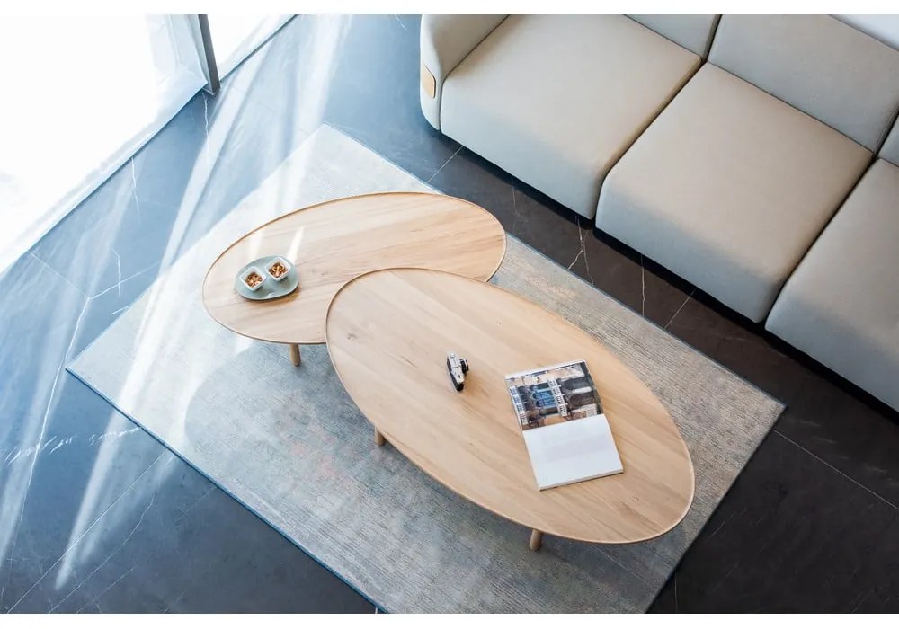 Дъбова маса за кафе в естествен цвят 80x150 cm Mu - Gazzda