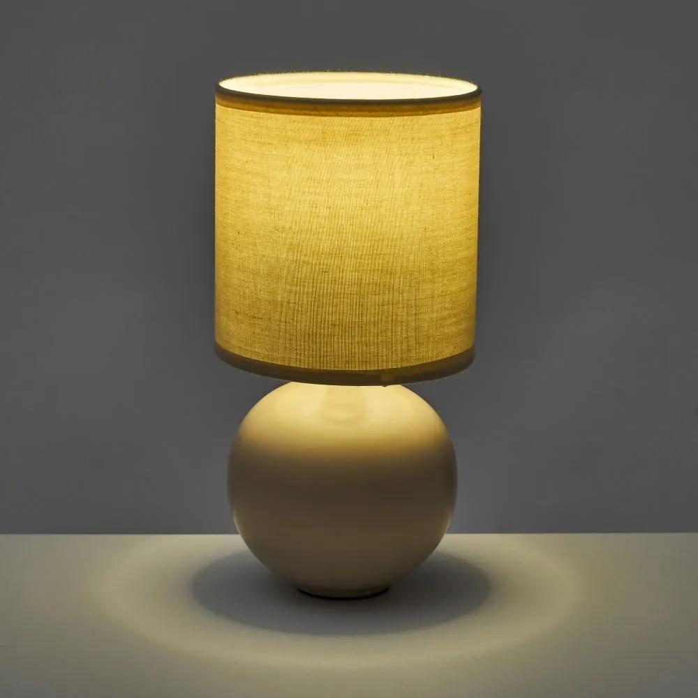 Бежова керамична настолна лампа с текстилен абажур (височина 24,5 cm) - Casa Selección