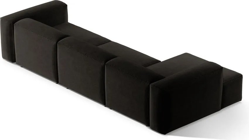 Черен ъглов диван (ляв ъгъл) Bergamo – Cosmopolitan Design