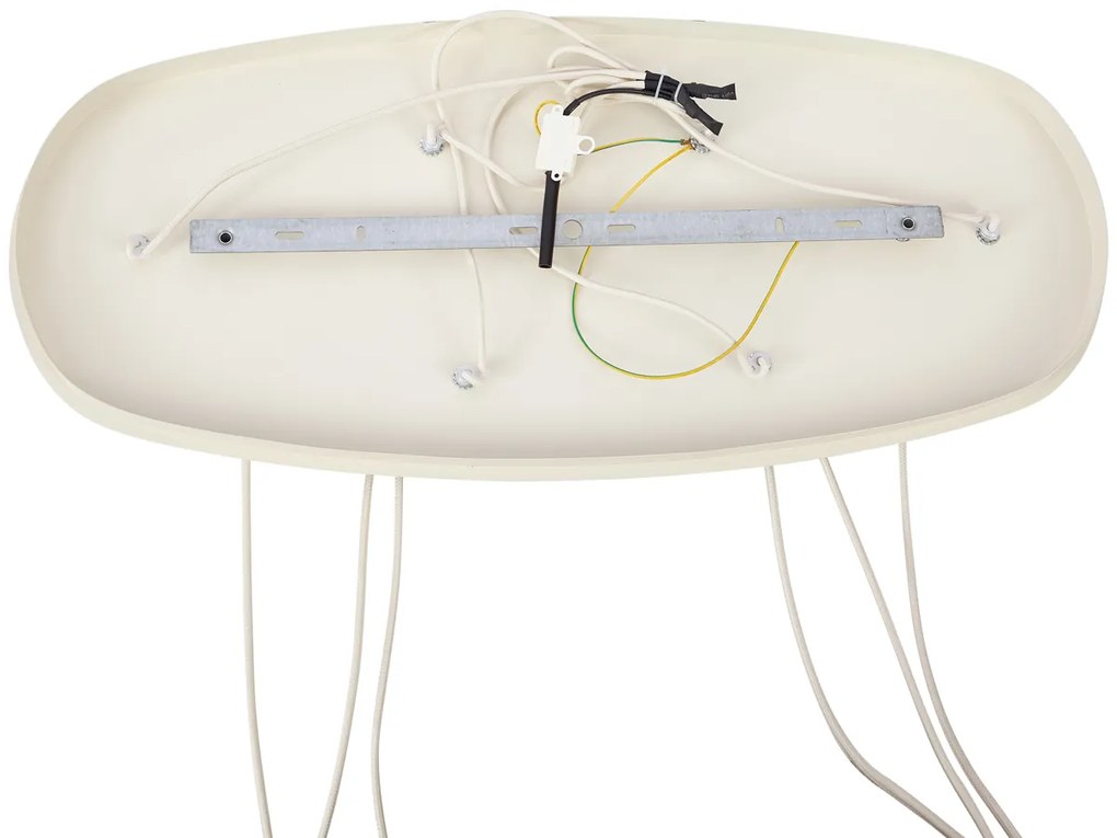 Japandi висяща лампа бежова с текстилни абажури 6 светлини - Yente